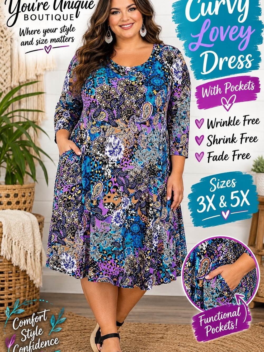 Curvy Lovey Midi Dress